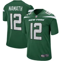 Maillot de joueur retraité Nike Joe Namath Gotham Green New York Jets Game pour homme