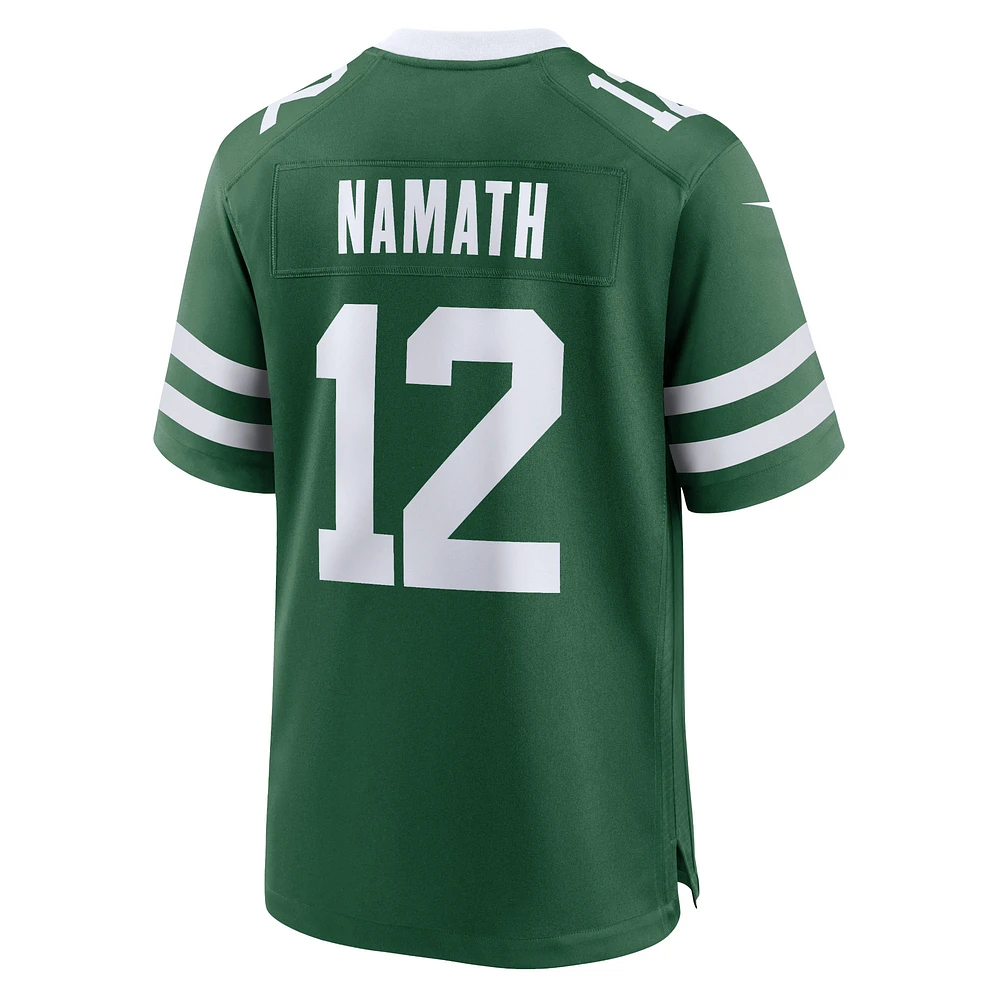 Maillot de match Nike Joe Namath Legacy vert New York Jets pour homme