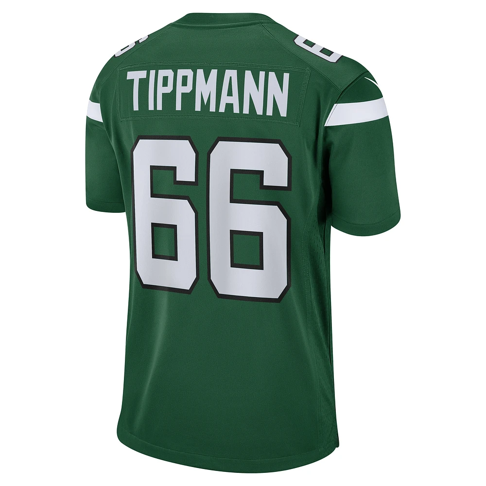 Maillot de match Nike Joe Tippmann Gotham vert New York Jets pour homme