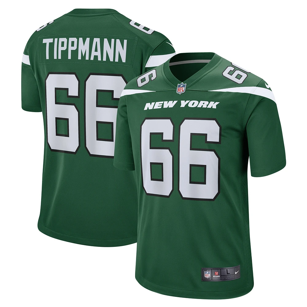 Maillot de match Nike Joe Tippmann Gotham vert New York Jets pour homme