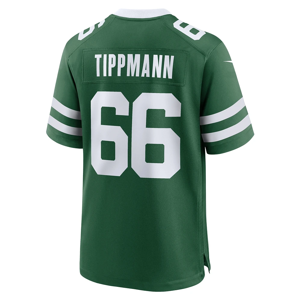 Maillot de jeu d'équipe Nike Joe Tippmann Legacy Green New York Jets pour homme