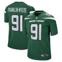 Maillot de match Nike John Franklin-Myers Gotham vert New York Jets pour homme