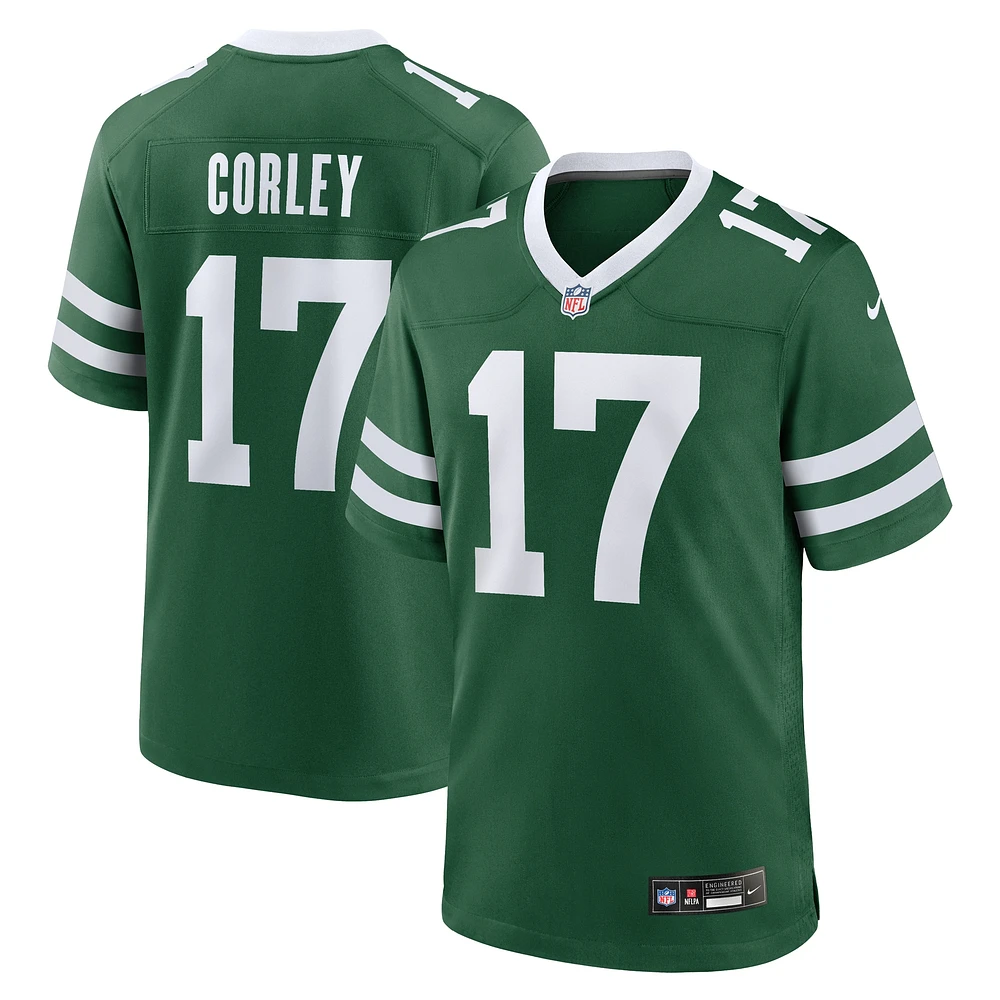 Maillot de match Nike Malachi Corley Legacy Green New York Jets pour homme