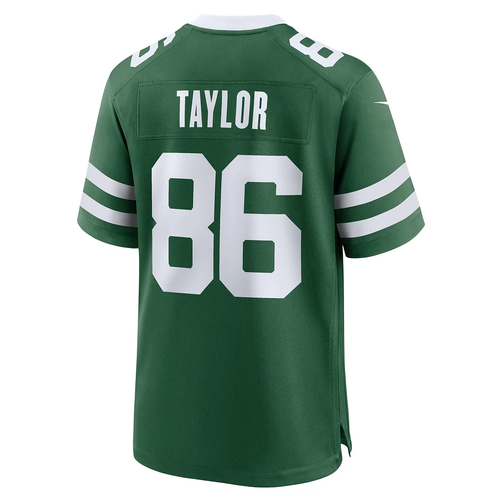 Maillot de jeu d'équipe Nike Malik Taylor Legacy Green New York Jets pour homme