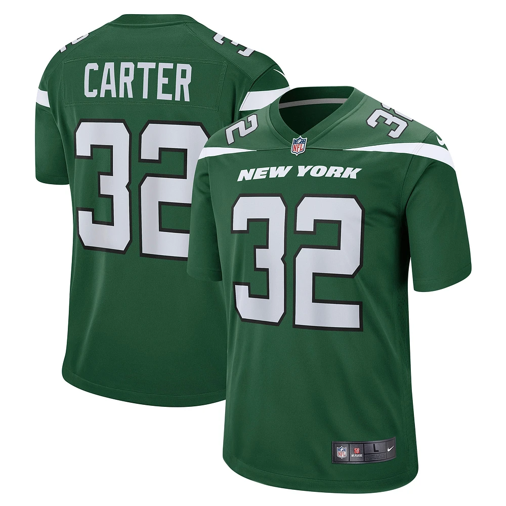 Maillot de match Nike Michael Carter Gotham vert New York Jets pour homme