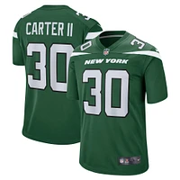 Maillot de match Nike Michael Carter II Gotham vert New York Jets pour homme