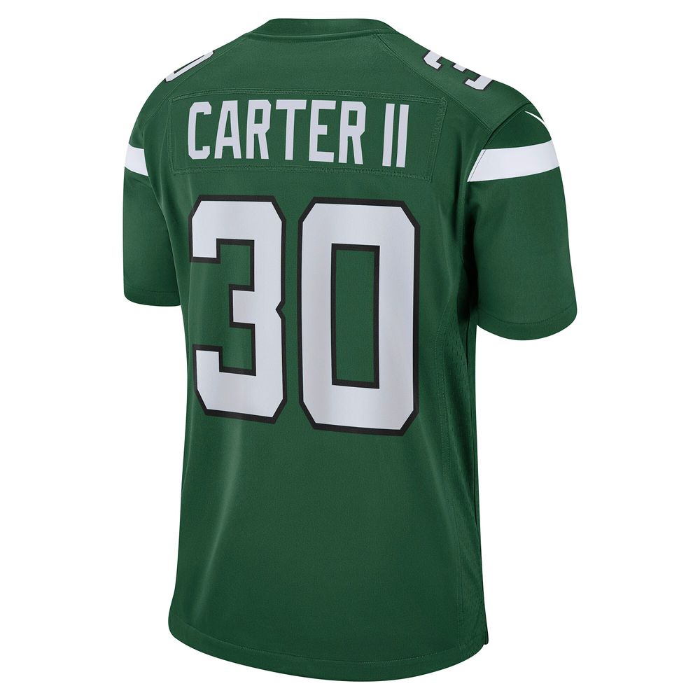 Men's Nike Michael Carter II Gotham Green New York Jets Game Jersey