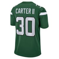 Men's Nike Michael Carter II Gotham Green New York Jets Game Jersey