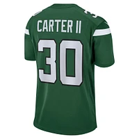 Maillot de match Nike Michael Carter II Gotham vert New York Jets pour homme