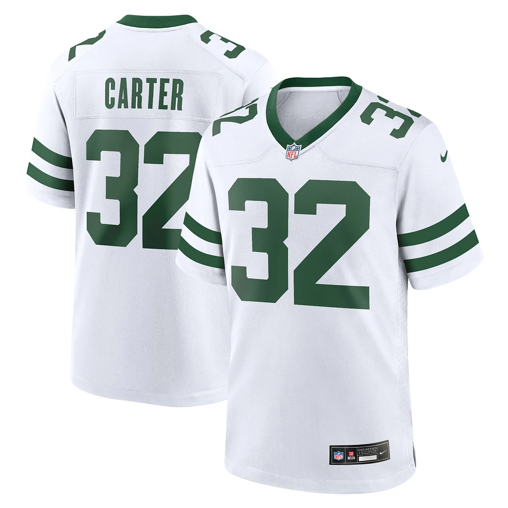 Men's Nike Michael Carter Legacy White New York Jets Game Jersey