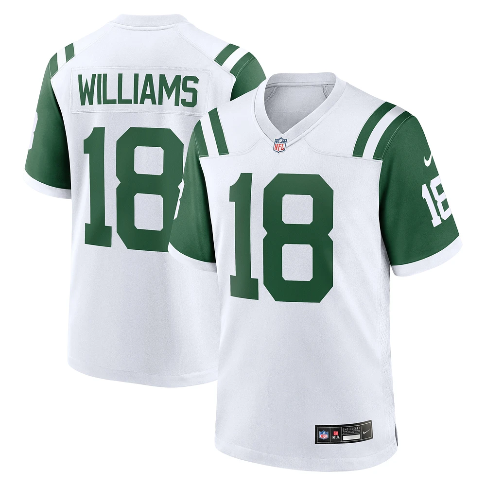 Maillot de jeu joueur alternatif classique des New York Jets Nike Mike Williams blanc pour hommes