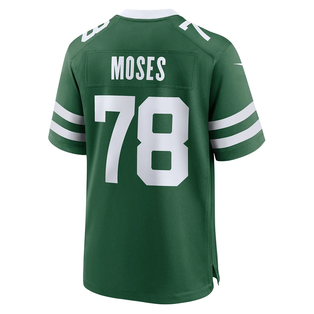 Maillot de match Nike Morgan Moses Legacy vert New York Jets pour homme