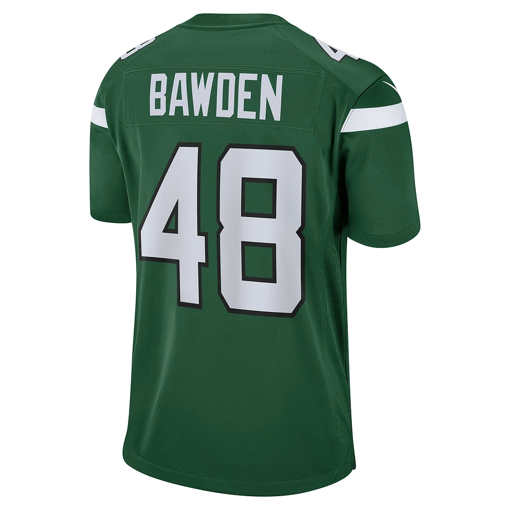 Maillot de joueur match Nike Nick Bawden Gotham vert New York Jets pour hommes