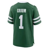 Men's Nike Number 1 Groom Legacy Green New York Jets Game Jersey