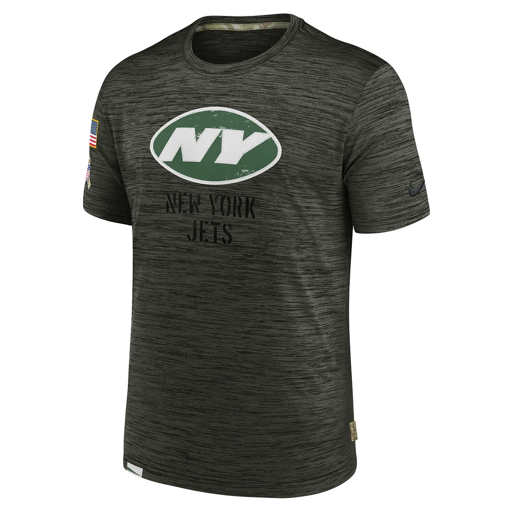 Men's Nike Olive New York Jets Salute to Service Velocity Team T-Shirt