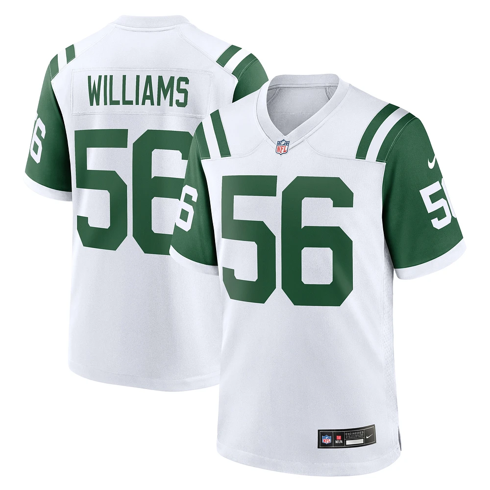 Maillot de match alternatif Nike Quincy Williams blanc des New York Jets pour homme