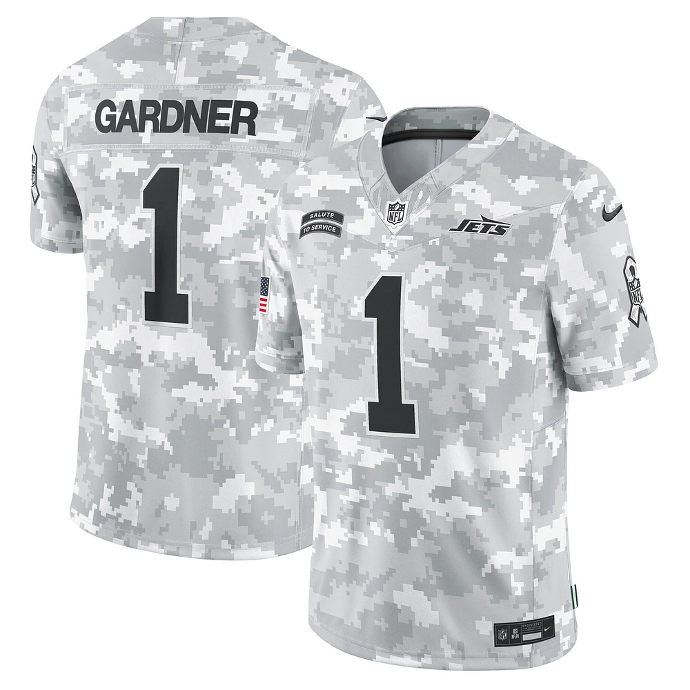 Maillot Nike Sauce Gardner Arctic Camo New York Jets 2024 Salute to Service Limited pour homme