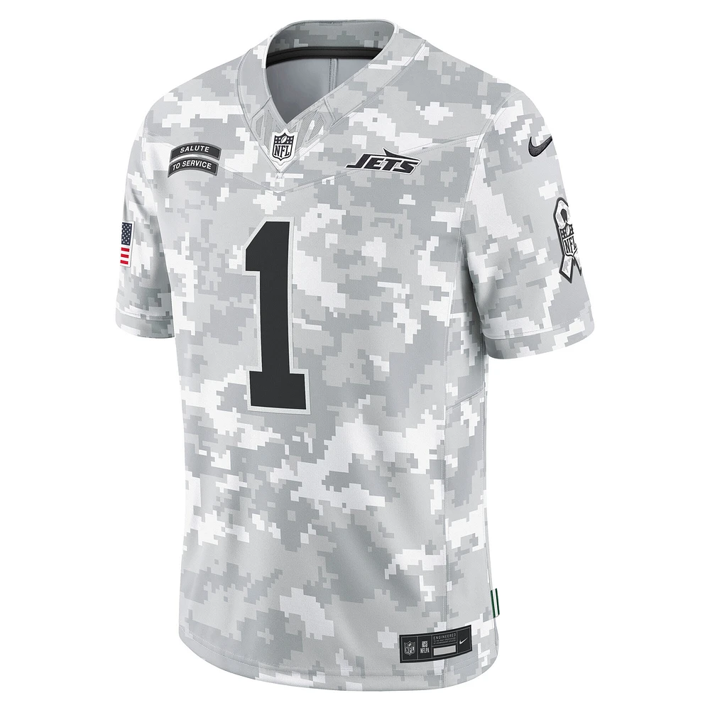 Maillot Nike Sauce Gardner Arctic Camo New York Jets 2024 Salute to Service Limited pour homme