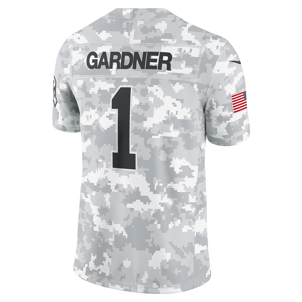 Maillot Nike Sauce Gardner Arctic Camo New York Jets 2024 Salute to Service Limited pour homme