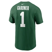 T-shirt Nike Sauce Gardner vert avec nom et numéro des Jets de New York pour hommes