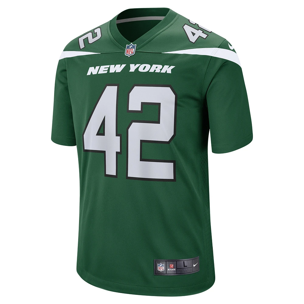 Maillot de match Nike Thomas Hennessy Gotham vert New York Jets pour homme