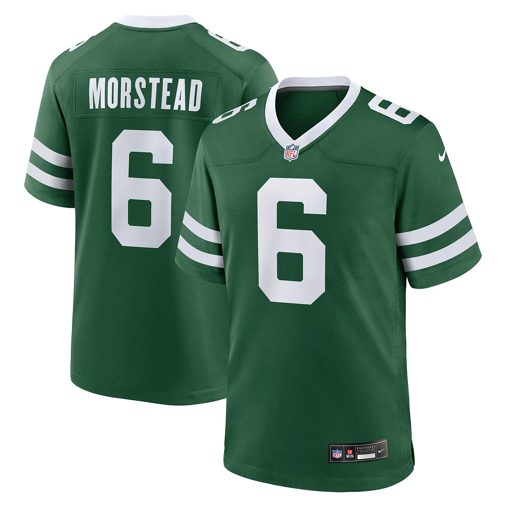 Maillot de jeu d'équipe Nike Thomas Morstead Legacy Green New York Jets pour homme