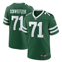 Maillot de match Nike Wes Schweitzer Legacy Green New York Jets pour homme