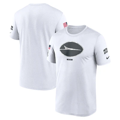 T-shirt Nike New York Jets 2024 Salute To Service Legend Performance pour homme blanc