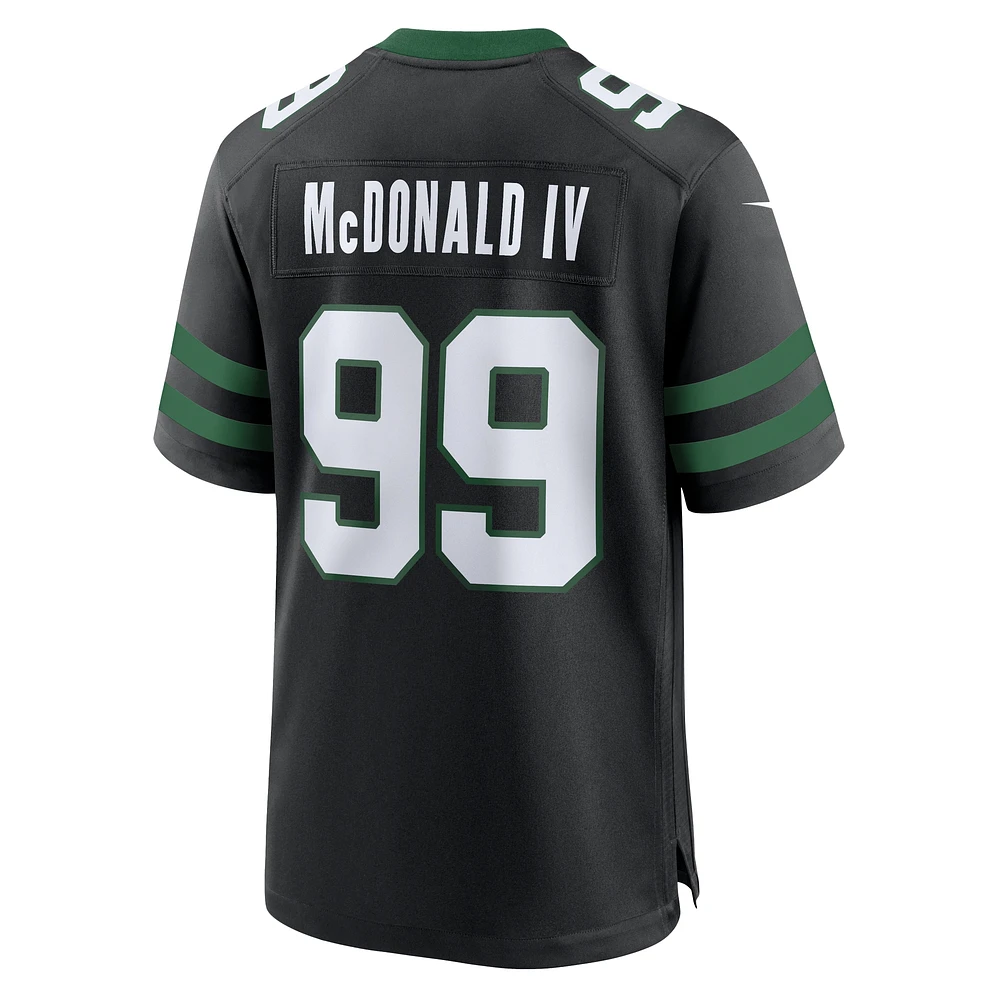 Maillot de match alternatif Nike Will McDonald IV Legacy Black New York Jets pour homme