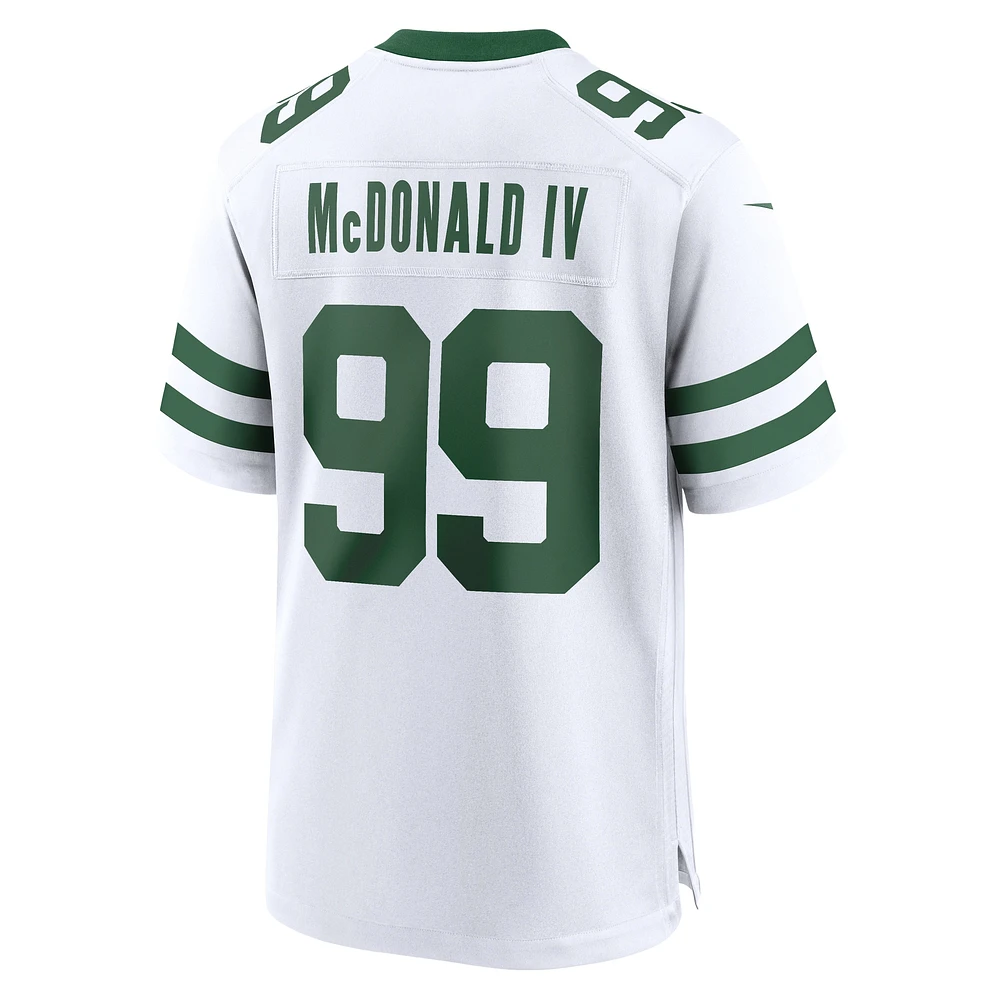 Maillot de match Nike Will McDonald IV Legacy blanc pour homme des New York Jets