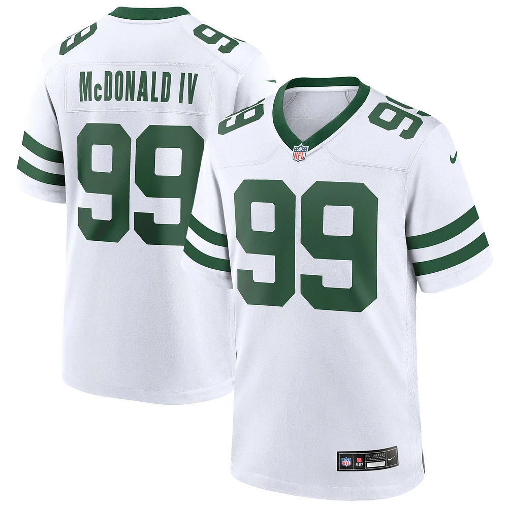 Maillot de match Nike Will McDonald IV Legacy blanc pour homme des New York Jets