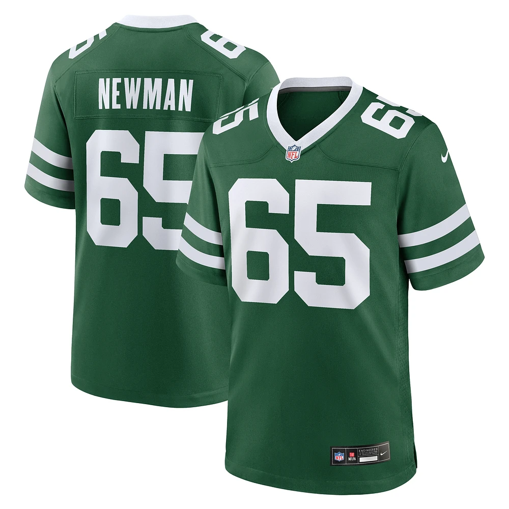 Maillot de match d'équipe Nike Xavier Newman Legacy Green New York Jets pour homme