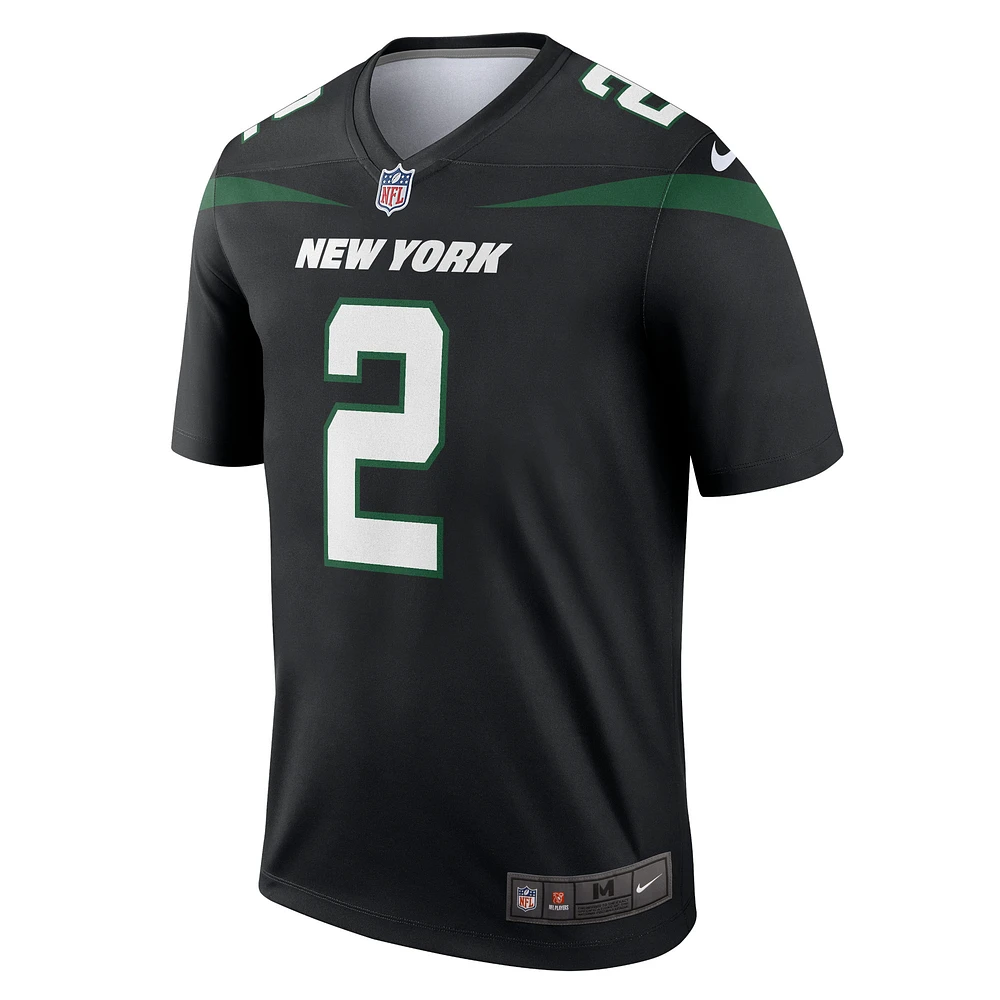 Haut de performance Nike Zach Wilson pour homme, noir, New York Jets Alternate Legend Player