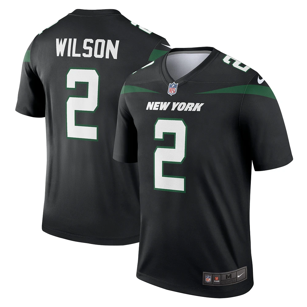 Haut de performance Nike Zach Wilson pour homme, noir, New York Jets Alternate Legend Player