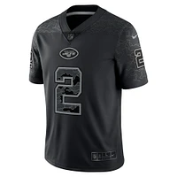 Maillot Nike Zach Wilson pour hommes, noir, New York Jets, RFLCTV Limited