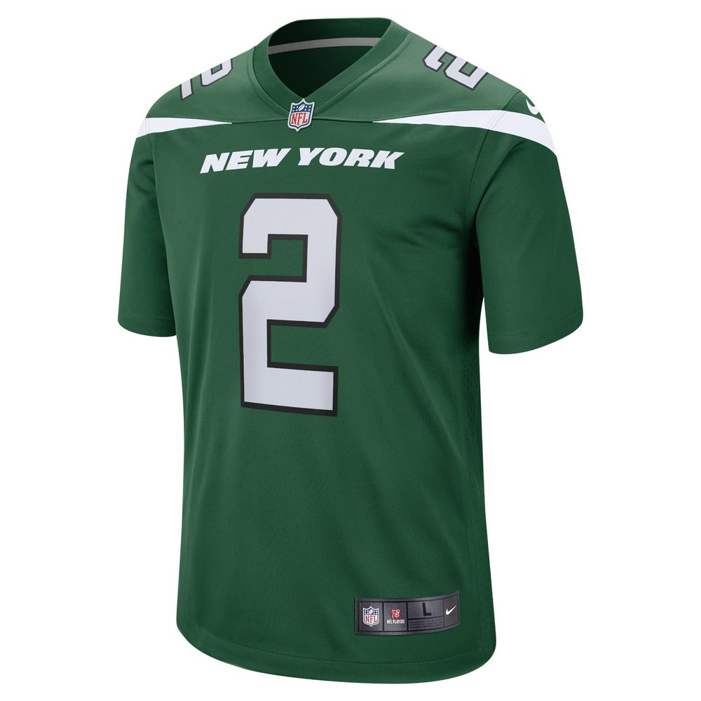 Men's Nike Zach Wilson Gotham Green New York Jets Game Jersey