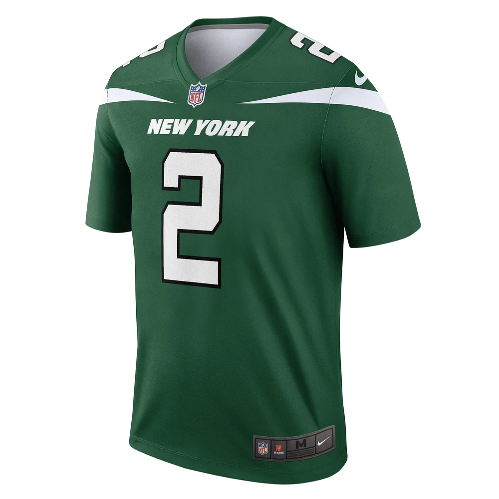 Men's Nike Zach Wilson Gotham Green New York Jets Team Legend Player Performance Top