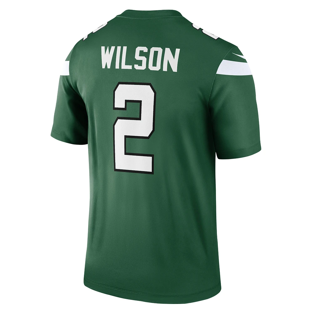 Men's Nike Zach Wilson Gotham Green New York Jets Team Legend Player Performance Top