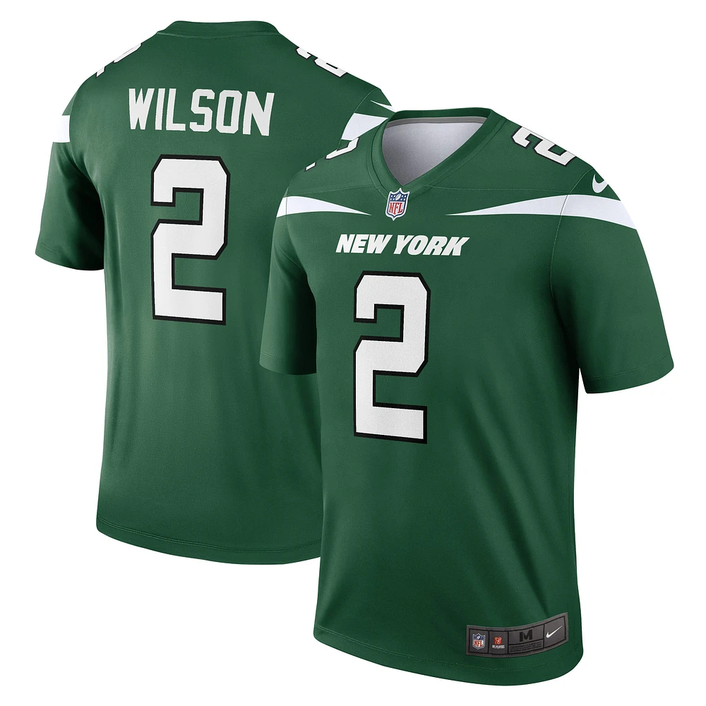 Men's Nike Zach Wilson Gotham Green New York Jets Team Legend Player Performance Top