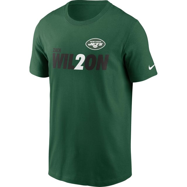 T-shirt graphique Nike Zach Wilson pour homme, vert, New York Jets Player