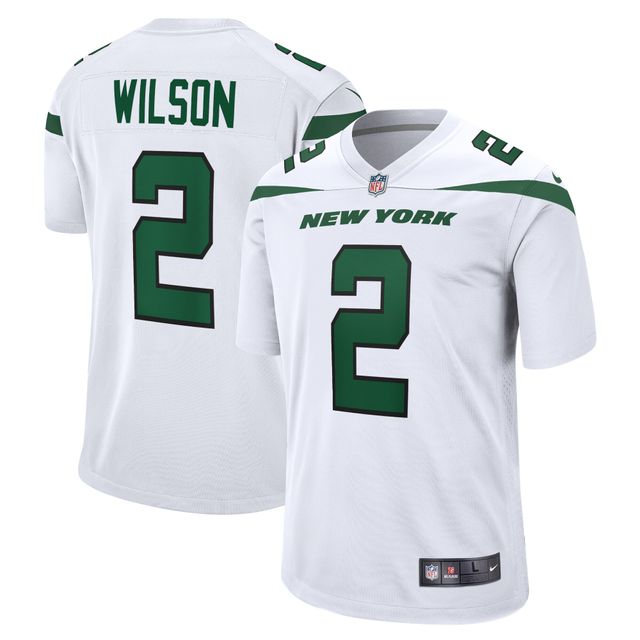 Maillot de match blanc Nike Zach Wilson pour hommes des Jets New York