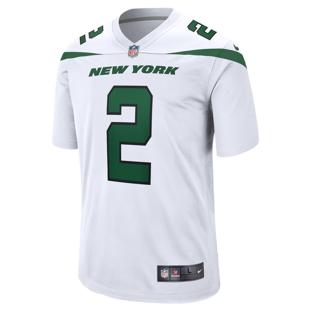 Men's Nike Zach Wilson White New York Jets Game Jersey