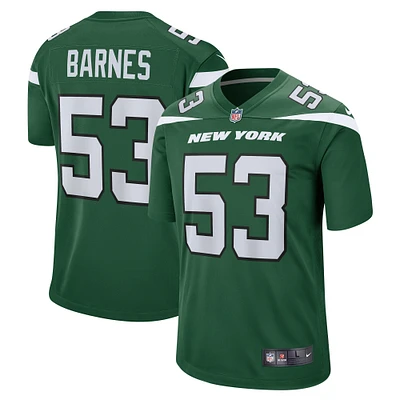 Men's Nike Zaire Barnes Gotham Green New York Jets  Game Jersey