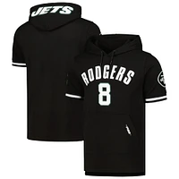 T-shirt à capuche avec nom et numéro du joueur des Jets de New York Pro Standard Aaron Rodgers noir pour homme