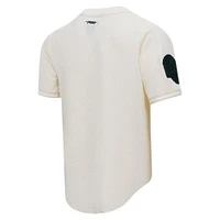 Men's Pro Standard Ahmad Sauce Gardner Cream New York Jets Name & Number Triple Tonal Button-Up Baseball Jersey