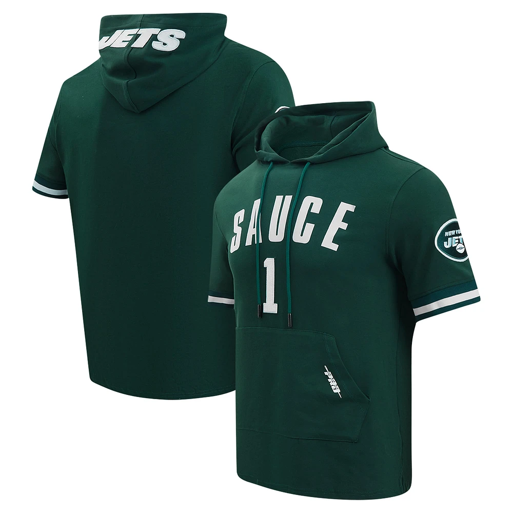 T-shirt à capuche Pro Standard Ahmad Sauce Gardner Green New York Jets pour hommes avec nom et numéro de joueur