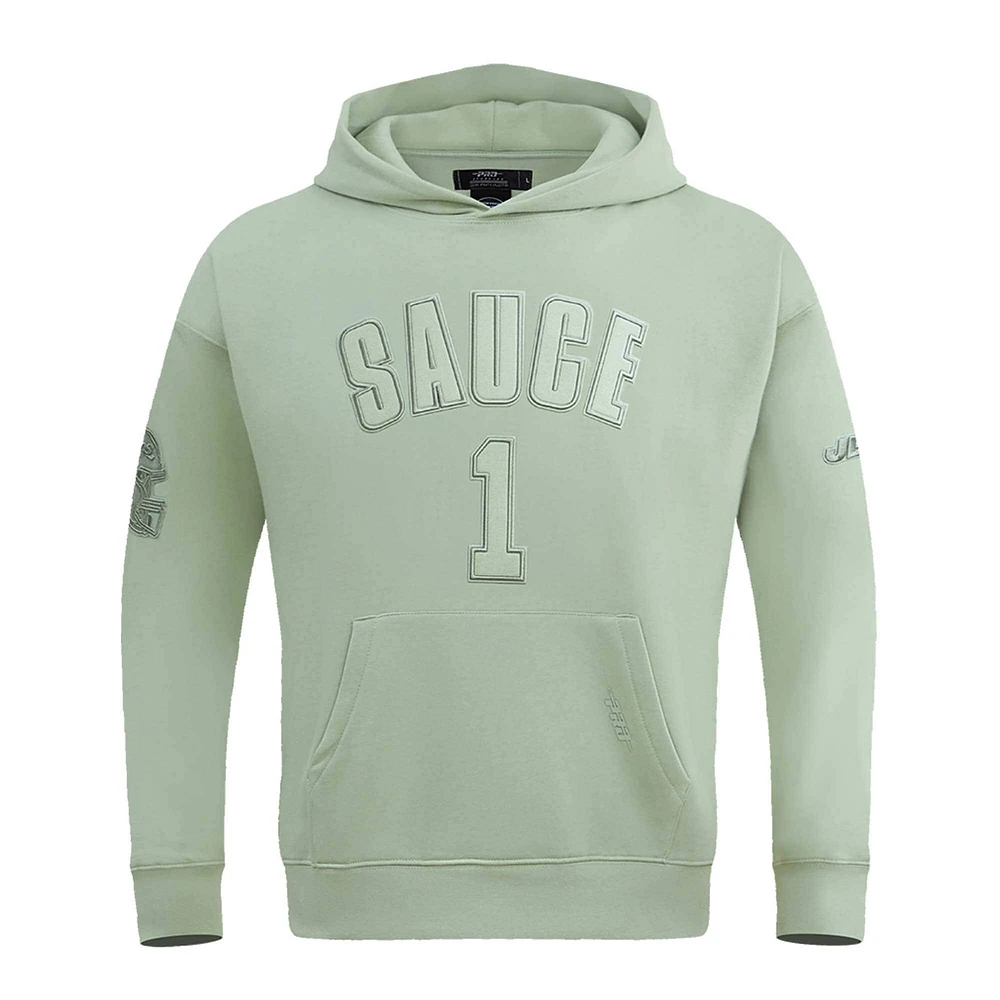 Men's Pro Standard Ahmad Sauce Gardner Light Green New York Jets Player Name & Number Pullover Hoodie