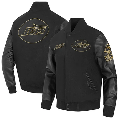 Veste Varsity entièrement zippée Pro Standard noire pour homme des New York Jets