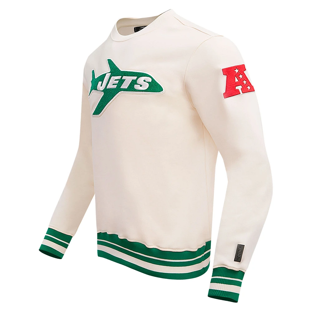 Sweat-shirt en polaire Pro Standard crème New York Jets Retro Classics pour hommes