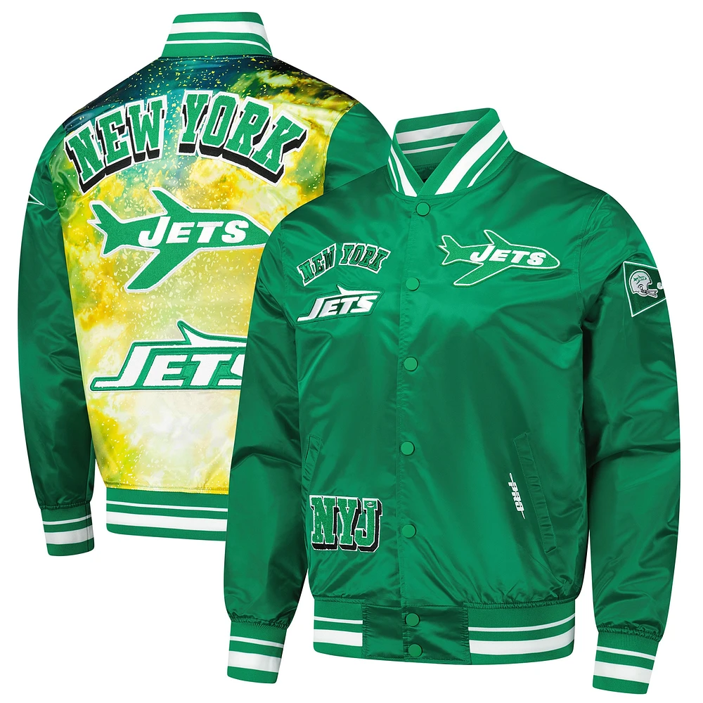 Men's Pro Standard Green New York Jets Sublimated Satin Full-Snap Jacket